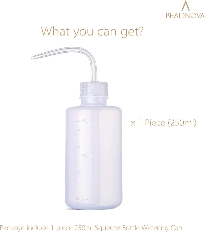 BEADNOVA Squeeze Bottle Plant Watering Bottle 250ml 8oz Small Wash Bottle Squeeze Plastic Small Watering Can for Indoor Plants Succulent Watering Can (1pc) - Image 3